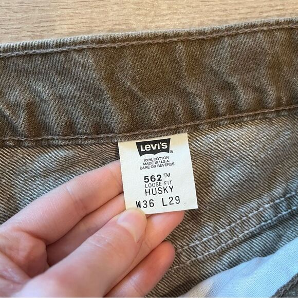 Vintage Levi’s Orange Tab Men’s 562 Loose Fit Husky Green Faded Jean Size 36x29 - Picture 2 of 6